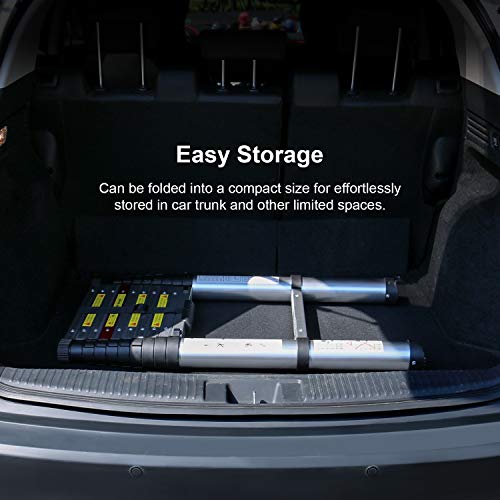 WolfWise 10.5FT Aluminum Telescoping Ladder with One-Button Retraction System, Telescopic Extension Ladder Multi-Position