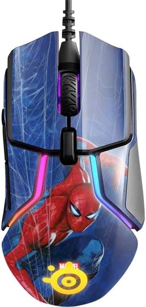 Skinit Decal Other Skin Compatible with SteelSeries Rival 600 Gaming Mouse - Officially Licensed Marvel Spiderman World of Webs Design