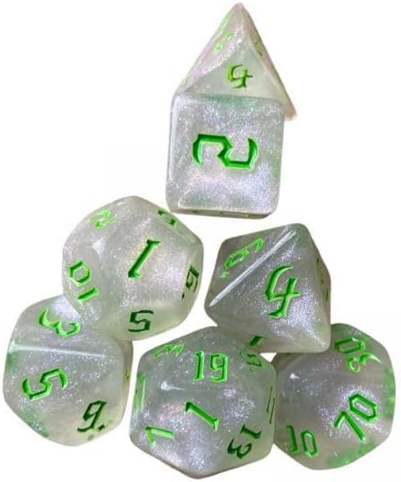 Enakshi® 4xAcrylic Polyhedral Dices Toys Math Teaching for Parties Table Games Green|Toys & Hobbies | Games | Game Pieces Parts