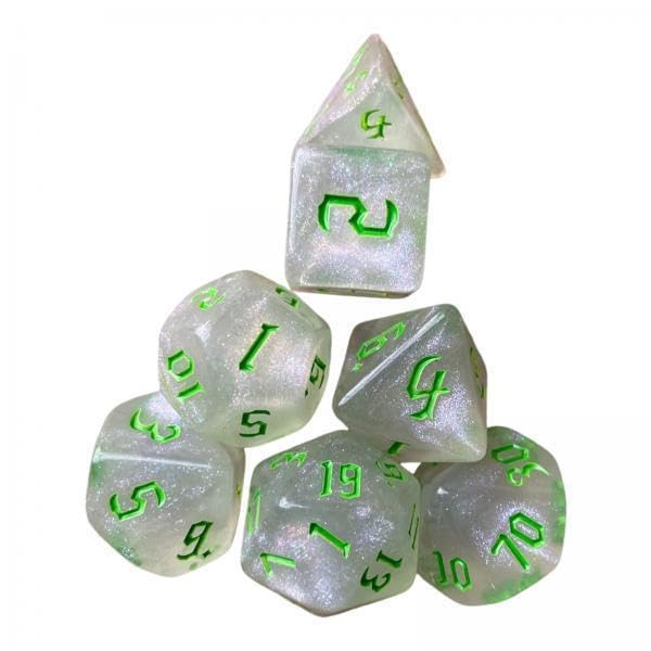 Toy 2xAcrylic Polyhedral Dices Toys Math Teaching for Parties Table Games Green Game Pieces, Parts-image-41