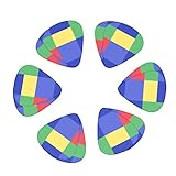 TCIYPILTD Púas de guitarra geométricas cuadradas, 12 púas de celuloide, incluye calibres delgados, medianos y pesados para guitarras eléctricas acústicas, bajo o ukelele