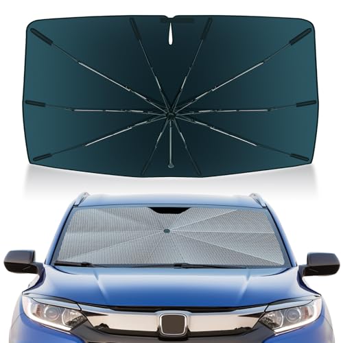 Autorder Windshield Sun Shade Umbrella for 2016-2022 Honda HR-V HRV Accessories,Upgraded Ice Crystal Material,Easy Setup Umbrella Sunshade for Car Windshield,100% Sun Blocking
