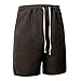 TianGiKi Men Shorts Casual Summer Elastic Waist Drawstring Cargo Short Pants Multi-Pocket Fashion Lightweight Corduroy Shorts