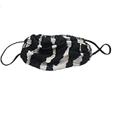 Adult Unisex Stretchy Washable 2 Ply Ear Loop Fashion Face Mask for Festival Rave Protection One Size (0-13) Zebra