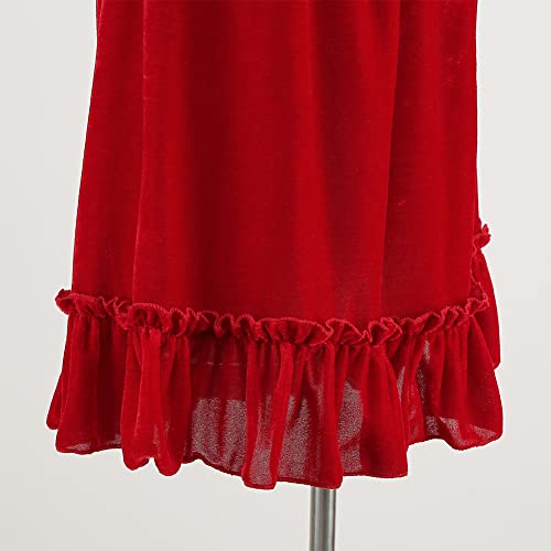 Lmyove Girls Velvet Little Red Riding Hood Cloak Costume, Kids Halloween Christmas Red Cape (Small, Red) #TOP5
