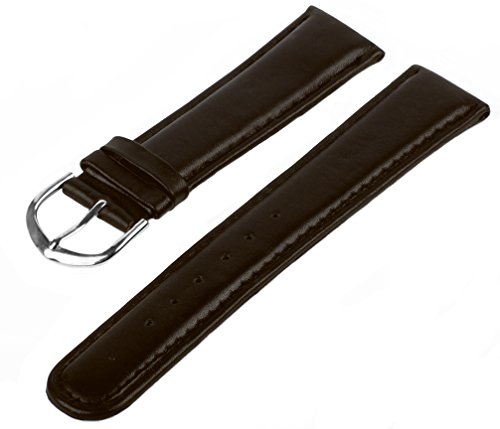 TimeStore24 Lederarmband Braun 14 mm Uhrenarmband GBT-90 Silber Armband Cover