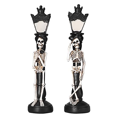 Leapiture Lampe De Table Décorative d'halloween Lampe Squelette Vintage sans Flamme Crâne Bougies Décorations De Fête d'halloween pour Salon Chambre...