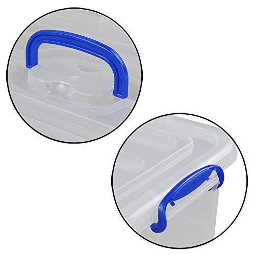 Eagrye 8 Quart Plastic Storage Latch Box, Clear Storage Bin Organizer With Handle, Set Of 2 #TOP1