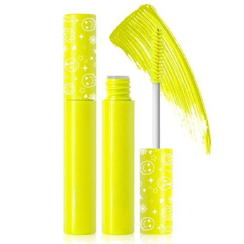 6 Couleurs Mascara Fluorescent, Mascara Lumineuse pour Soirées Mariages Scène, Halloween Noël, Haute Pigmentation Applicable aux Cils Sourcils Cheveux...