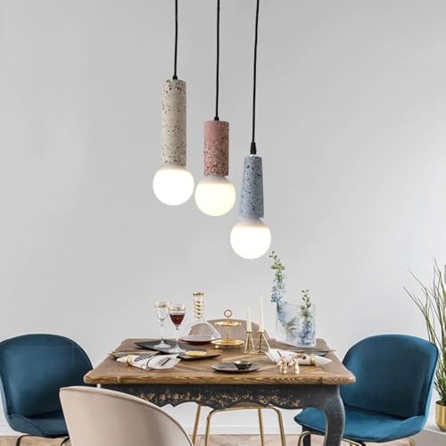 Lámpara colgante de cemento gris gris con cable ajustable de 20x6 cm para techos modernos 6