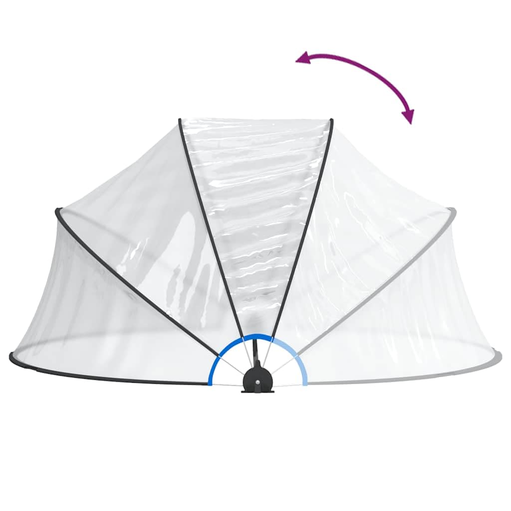 Mangloder - Cúpula redonda para piscina, 315 x 158 cm, PVC y fibra de vidrio, cubierta transparente para piscina, con UPF 30, mecanismo plegable, fijación, jardín exterior