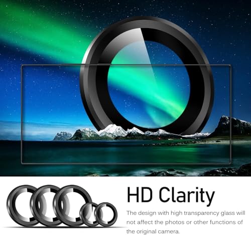 Image of PACK OF 2 Camera Lens Protector for SAMSUNG GALAXY S24, S23 BLACK HD Clear Camera Lens, Case Friendly, Scratch Resistant Lens Cover, Full Coverage Camera Guard, Heavy Duty Camera Protector SET OF 2