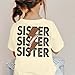 tagyum Toddler Football Sister Shirt Baby Girl Football Outfit Big Sister Shirt Game Day Girl T-Shirt Cotton Tee Top Beige