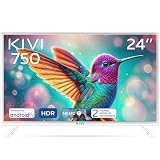 KIVI 24H750NW Smart TV con Marco Fino - Televisor 24 Pulgadas HD, Smart TV 24, Televisión 24 HLG, Sonido JVC, Android TV, Control por Voz, Wi-Fi, Bluetooth, para Netflix
