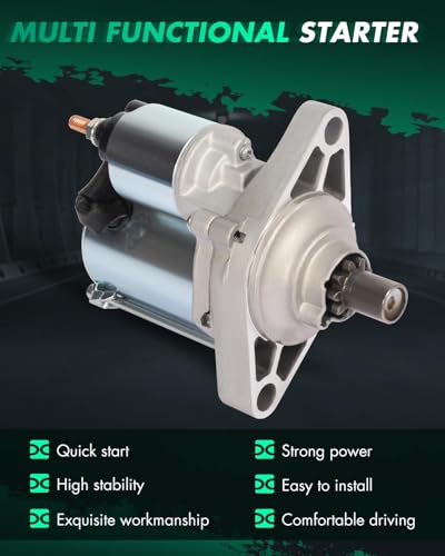 Image of SCITOO Starter Motor 17728N SM442-01 SMU0004 for Acura CL 1998-1999 3.0L Mdx 2001-2002 3.5L TL 1999 2004-2006 3.2L for Honda Accord 1998-2007 3.0L Odyssey ‎1.6kW /12 Volt CCW 9-Tooth Pinion