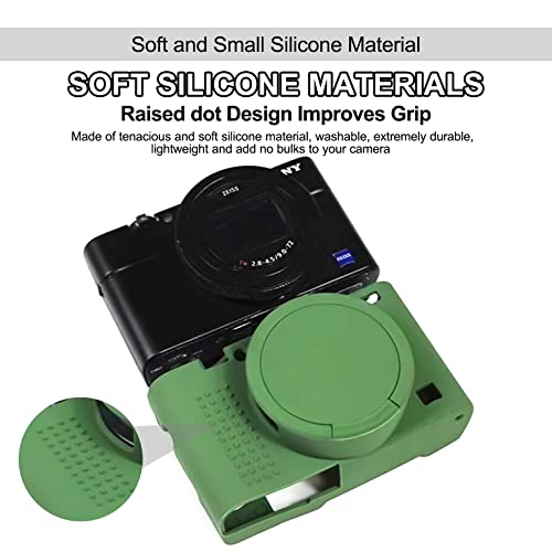 Image of Easy Hood Case for Sony Cyber-Shot RX100 VII, Soft Silicone Protective Cover Protector Skin Removable Lens Cover for Sony DSC-RX100 VII DSC-RX100M7 Digital Camera (Green)