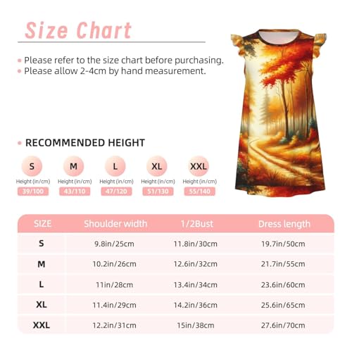 Augenstern Flutter Sleeve Nightgown Autumn-Forest-Road-Painting Soft Sleepwear Nightdress3