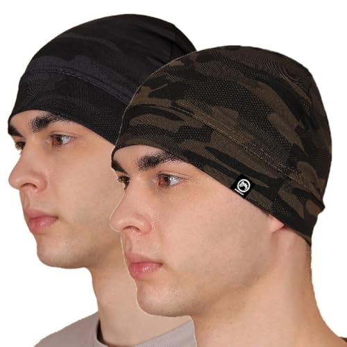 Helmet Liner Sweat Wicking Dry-Fit Skull Cap for Men - Cycling Skull Cap, Head Caps for Men, Fits Under Helmet Liner for Motorcycle