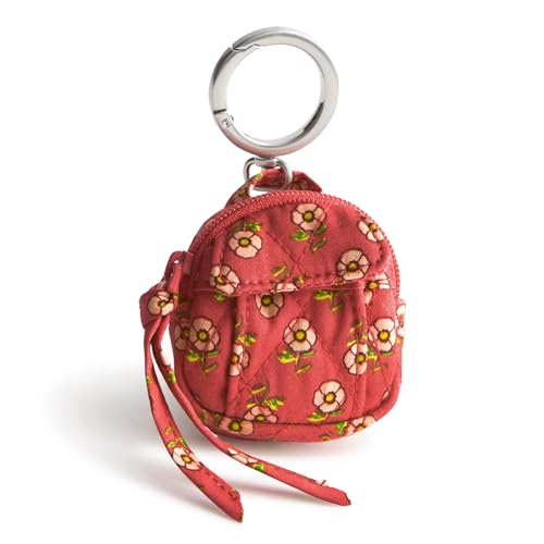 Vera Bradley Women's Premium Cotton Original Backpack Bag Charm, Tiny Poppies, One Size