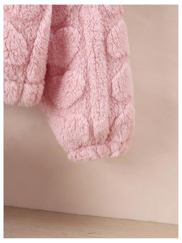 WDIRARA Girl's Fleece Teddy Jacket Zip Up Hooded Outerwear Long Sleeve Cute Coats4