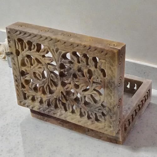 Boîte à bijoux en marbre rectangulaire Leanth rangement artisanale blanc - 8