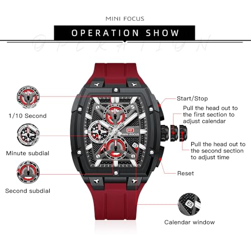 Image of MF MINI FOCUS Men's Watch Analog Wrist Watchh for Men with Chronograph,Ideal for Sports Enthusiasts and Daily Wear