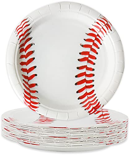 Image of gisgfim 48 Pcs Baseball Plates Baseball Birthday Party Supplies Disposable Paper Dessert Cake Plates Tableware Decorations Favors for Sport Fans Boys Baby Shower