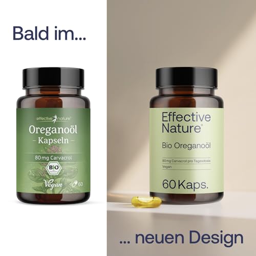 Oregano Öl Kapseln von Effective Nature – 60 vegane Kapseln