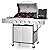 Sophia & William 4-Burner Gas BBQ Grill with Side Burner and Porcelain-Enameled Cast Iron Grates 42,000BTU Outdoor Cooking Stainless Steel Propane Grills Cabinet Style Garden Barbecue Grill, Silver