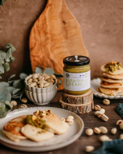 DIET-FOOD - Bio Pistaziencreme - Brotaufstrich Süß - Pistazienmus - Pistazienpaste für Eis, zum Backen, als Aufstrich - Pistazienpaste - ohne Konservierungsstoffe, Palmöl, weißen Zucker - 180g