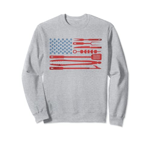 BBQ Tools American Flag USA Barbecue Meat Grill Funny BBQ Sweatshirt