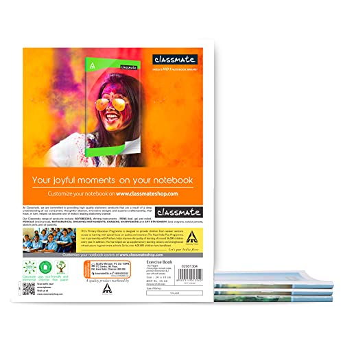 Image of Classmate 3D Craft Notebooks - Unruled & Pulse Flexi Journal Planner, Unruled, 172 Pages