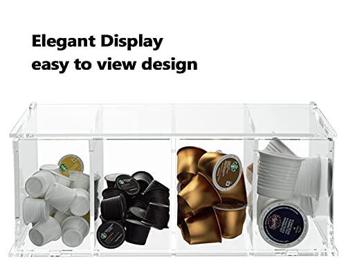 RR RAXMIN Coffee Capsule Holder Acrylic Box K Cup Holder Coffee Pod Storage Clear Acrylic 4 Compartment with Lid Organizer Coffee Bar Accessories by RR RAXMIN - Image 4