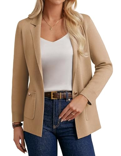 GRACE KARIN Sweater Blazers for Women, Long Sleeve Knit Fall