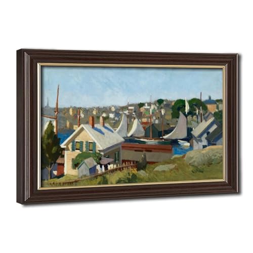 Gloucester Harbor Edward Hopper affiche impression sur toile déco murale suspendue 20x30 cm