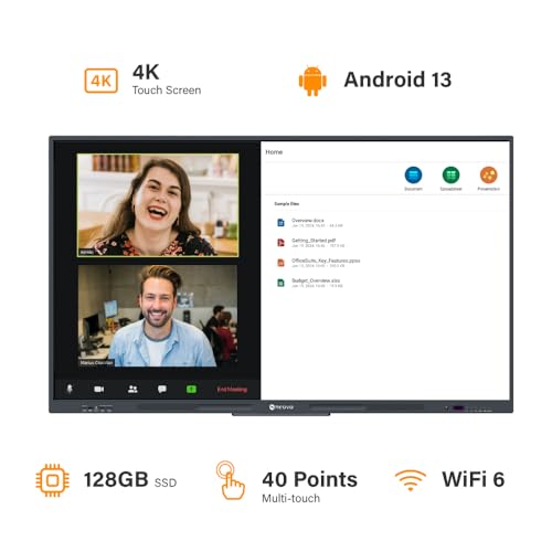 Image of AG Neovo 65 Inch 4K Smart Board - Google EDLA-Certified Interactive Whiteboard, Android 13, 40-Point Touch, Wireless Casting - Digital Whiteboard for Classrooms & Hybrid Offices (Board Only)