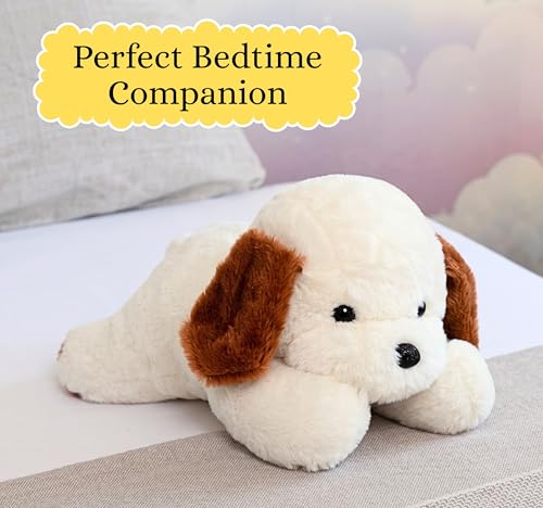 Image of Tickles Adroable Lying Dog Stuffed Soft Plush Animal Toy for Kids Baby Boys & Girls Birthday Gift (Color: White Size: 40 cm)