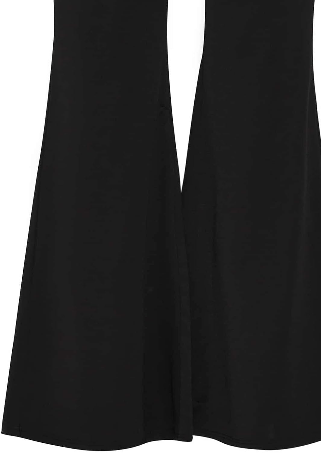 WDIRARA Women's Plus Size Elastic Waist Flare Bell Bottom Pants Casual Stretchy Long Pants - Image 5