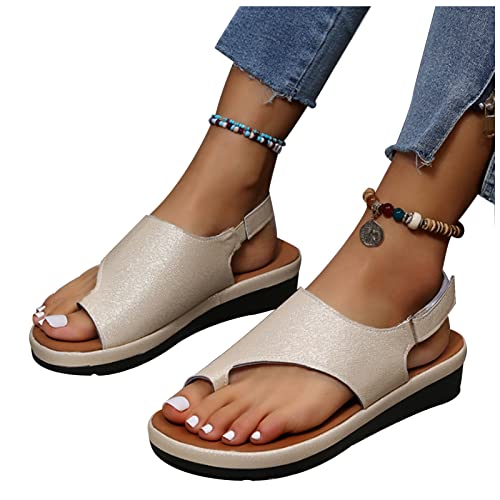 Sandalias correctoras juanetes mujer, Sandalias de Mujer Plataforma Suela Plana seoras Casual Suave Dedo Gordo pie correccin Sandalia ortopdica juanete Corrector Zapatos
