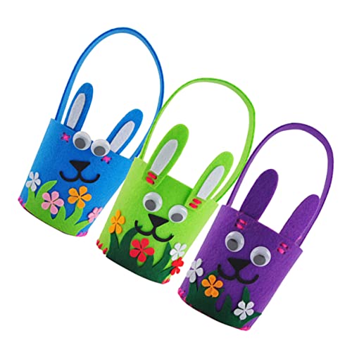 Toyvian Sacchetto Porta Caramelle Secchielli Per Uova Di Pasqua 3 Pezzi Secchielli in Stoffa Per Pasqua Per Ragazzi E Ragazze Stile Casuale
