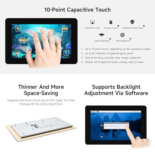 Écran tactile DSI 7 pouces 1280x720 IPS avec boîtier de protection pour Raspberry Pi - 7