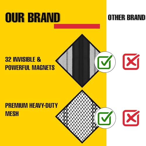 Image of Lyrovo Mosquito Net for Doors with Magnet | Magnetic Mosquito Net Door | Heavy Duty Mesh | Auto Close | Easy Install | Insect & Fly Protection for Home (Grey, 210x100cm)