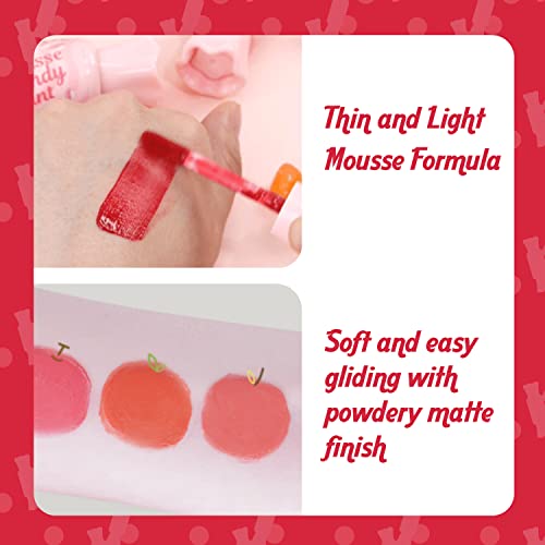 Thesaem Saemmul Mousse Candy Tint #2 Strawberry Mousse - High Pigment Matte Finish Long Lasting Lip Stain With Honey Extracts To Hydrate Lips - Weightless & Smudge-Proof, 0.3 Fl.oz. #TOP3