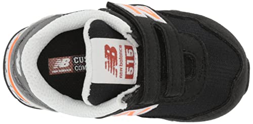 New Balance Kid's 515 V1 Hook and Loop Sneaker, Black/Vibrant Orange, 10 M US Toddler (1-4 Years)