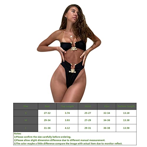 Aibearty Women Sexy Off Shoulder Bandeau Two Piece Bikini Set Push Up Metal Ring High Waist Swimwear Bathing Suit #TOP6
