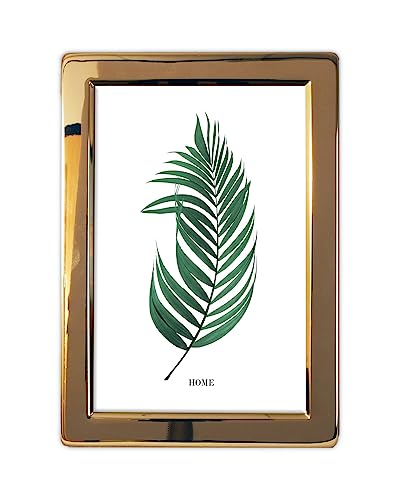 Inov8 Framing Tarnish Resistant Brass Picture Frame - Narrow Edge Brass Design for 7x5 Inch (18x12cm) Photo