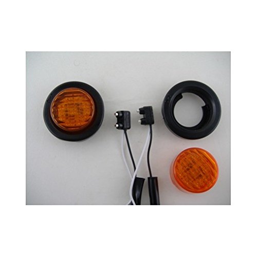 United Pacific (2) Amber 2\" Round 9 LED Mini Custom Flasher Park Turn Signal Lights