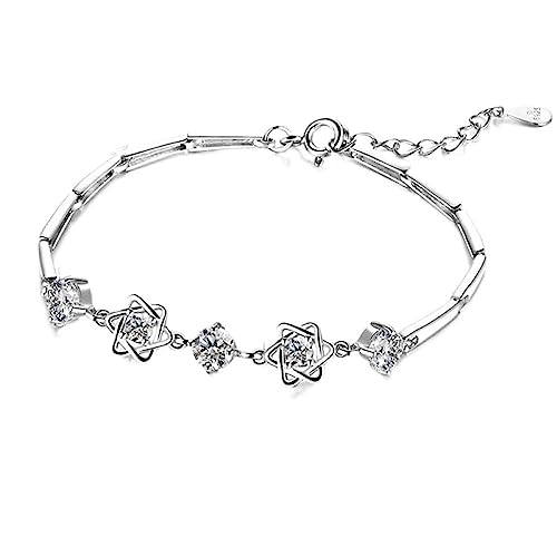 Bracelet en argent 925 à motif étoiles : le cadeau d'amitié parfait pour vos sœurs et mamans