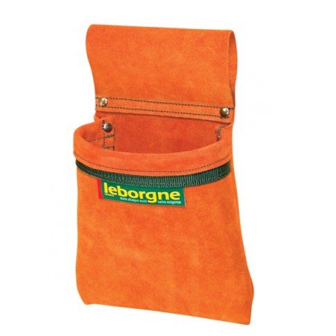 LEBORGNE - Monopoche Croûte de Cuir - Pochette à Clous - Poche Large 150 mm - avec Rivets et Coutures Intérieures - pour Charpentiers, Maçons, Bâtisseurs