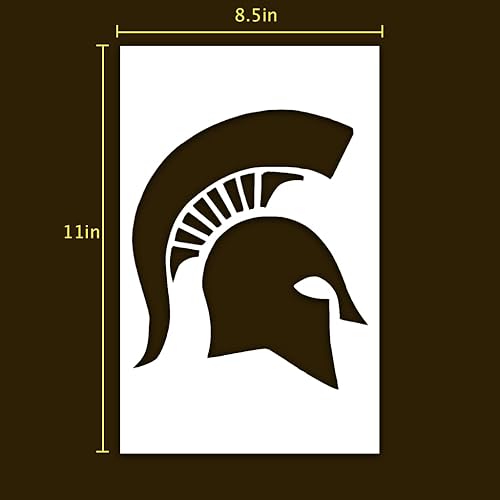 Miniatura 2 de Stencil Spartan Spartans Casco Michigan Estado Michigan Calabaza Plantillas Equipos Plantilla del Estado de Michigan Plantilla de Casco Spartan